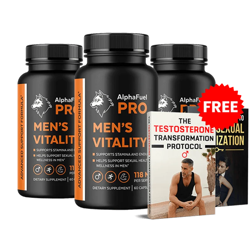 AlphaFuel Pro Men's Wellness Supplement Bottle (3 Bottle / 90 Day Pack)